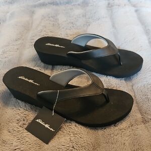 Eddie Bauer Women's Black Wedge Sandals